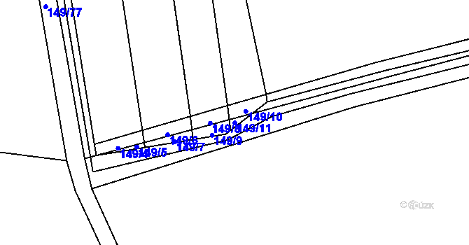 Parcela st. 149/11 v KÚ Zdislavice, Katastrální mapa