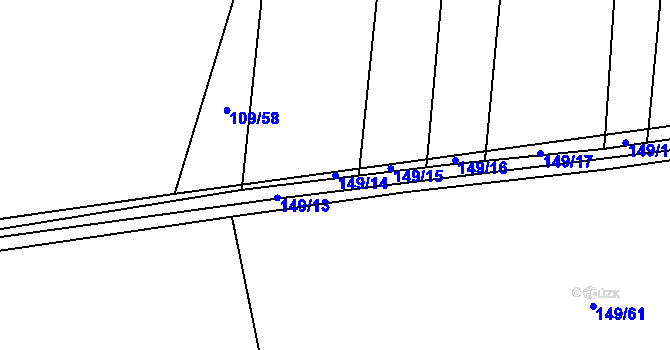Parcela st. 149/14 v KÚ Zdislavice, Katastrální mapa
