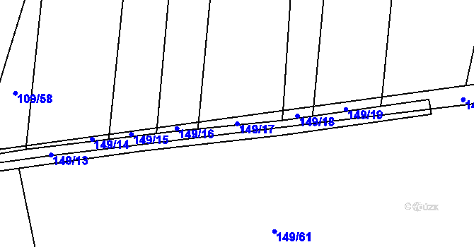 Parcela st. 149/17 v KÚ Zdislavice, Katastrální mapa