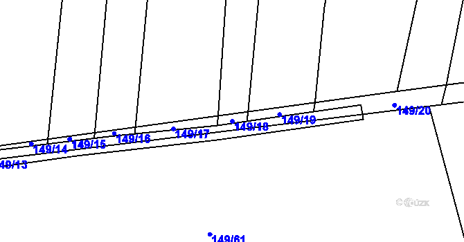 Parcela st. 149/18 v KÚ Zdislavice, Katastrální mapa