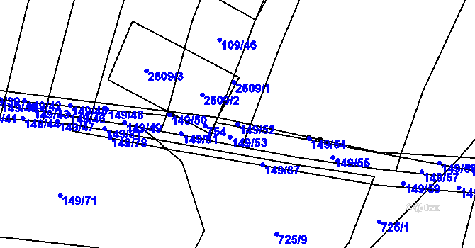 Parcela st. 149/52 v KÚ Zdislavice, Katastrální mapa