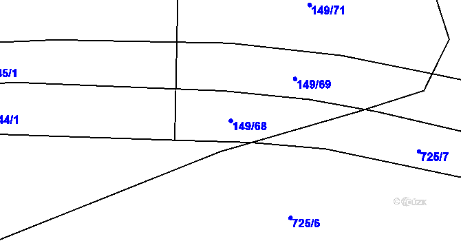 Parcela st. 149/68 v KÚ Zdislavice, Katastrální mapa