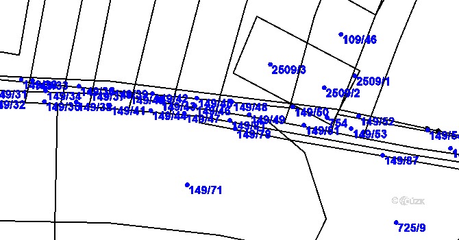 Parcela st. 149/81 v KÚ Zdislavice, Katastrální mapa