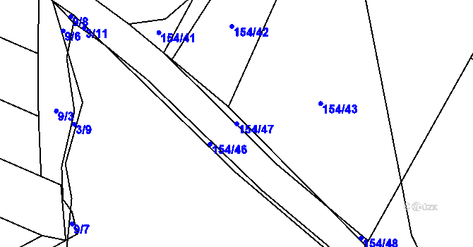 Parcela st. 154/47 v KÚ Zdislavice, Katastrální mapa