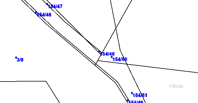 Parcela st. 154/48 v KÚ Zdislavice, Katastrální mapa