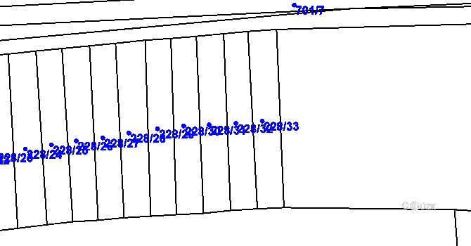 Parcela st. 228/32 v KÚ Zdislavice, Katastrální mapa