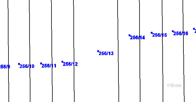 Parcela st. 256/13 v KÚ Zdislavice, Katastrální mapa