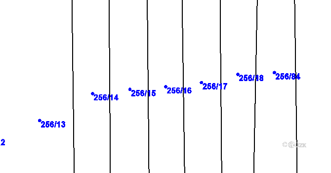 Parcela st. 256/16 v KÚ Zdislavice, Katastrální mapa