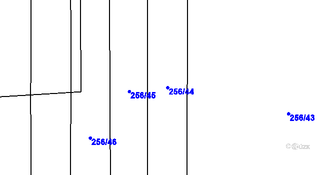 Parcela st. 256/44 v KÚ Zdislavice, Katastrální mapa