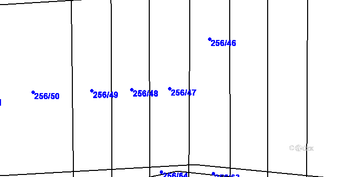 Parcela st. 256/47 v KÚ Zdislavice, Katastrální mapa