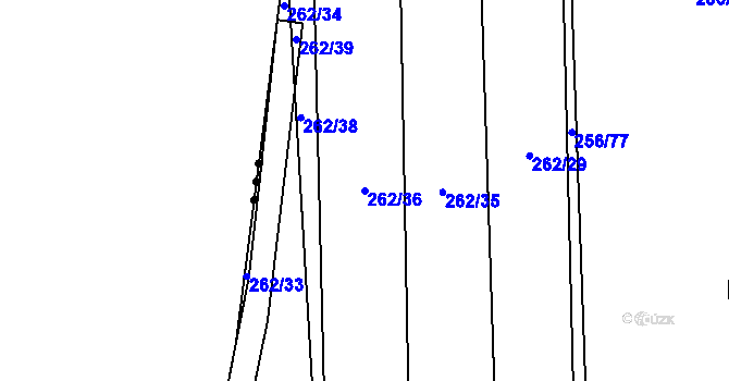 Parcela st. 262/36 v KÚ Zdislavice, Katastrální mapa