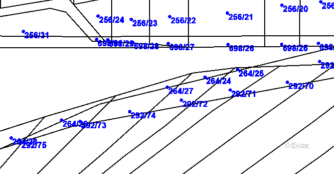 Parcela st. 264/27 v KÚ Zdislavice, Katastrální mapa