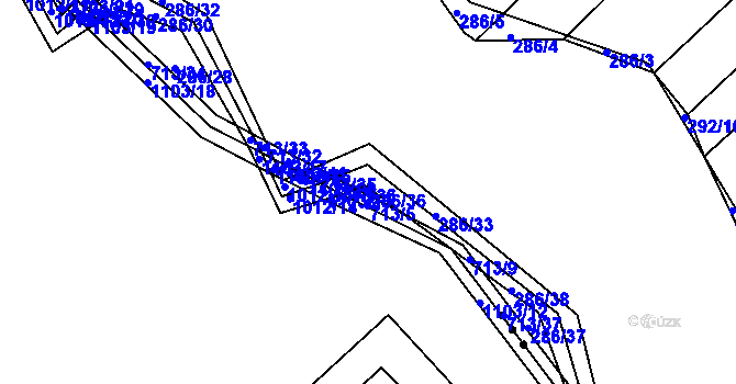 Parcela st. 286/36 v KÚ Zdislavice, Katastrální mapa