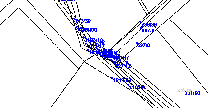Parcela st. 286/44 v KÚ Zdislavice, Katastrální mapa
