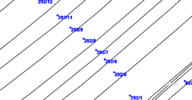 Parcela st. 292/7 v KÚ Zdislavice, Katastrální mapa