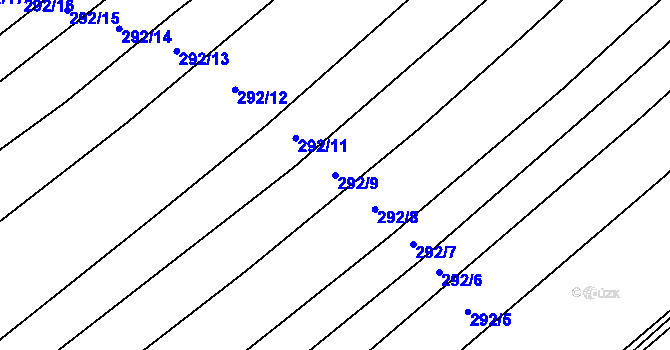 Parcela st. 292/9 v KÚ Zdislavice, Katastrální mapa