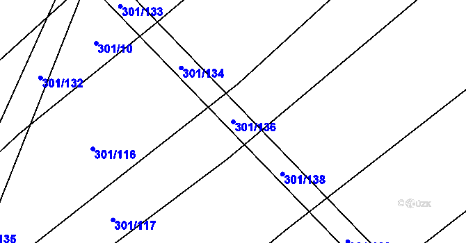Parcela st. 301/136 v KÚ Zdislavice, Katastrální mapa