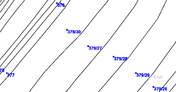 Parcela st. 379/27 v KÚ Zdislavice, Katastrální mapa