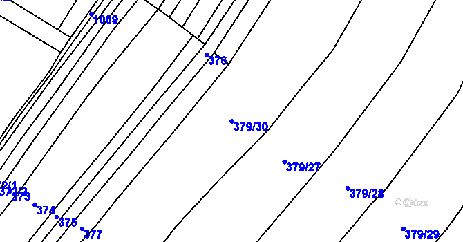 Parcela st. 379/30 v KÚ Zdislavice, Katastrální mapa
