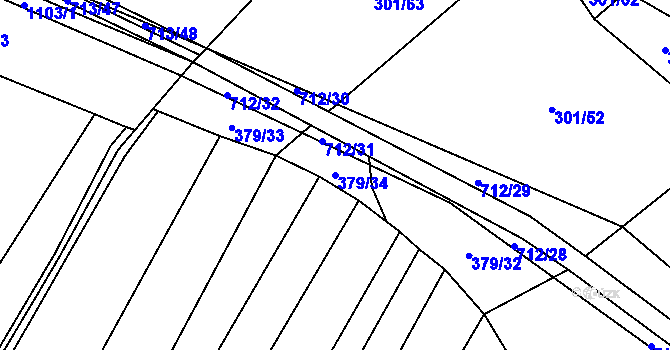 Parcela st. 379/34 v KÚ Zdislavice, Katastrální mapa