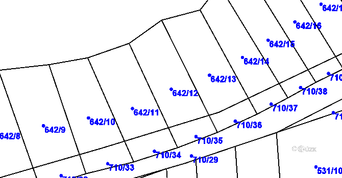 Parcela st. 642/12 v KÚ Zdislavice, Katastrální mapa