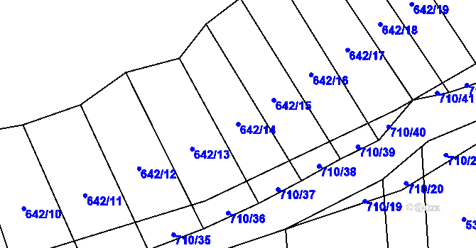 Parcela st. 642/14 v KÚ Zdislavice, Katastrální mapa
