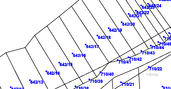 Parcela st. 642/17 v KÚ Zdislavice, Katastrální mapa