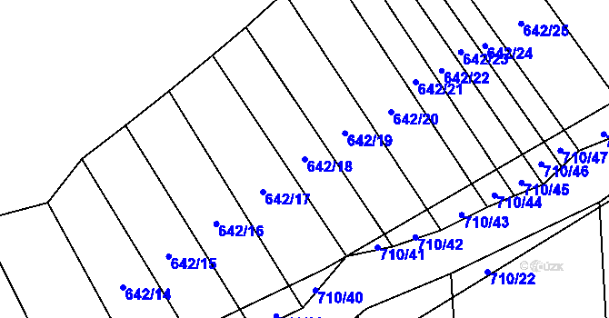 Parcela st. 642/18 v KÚ Zdislavice, Katastrální mapa