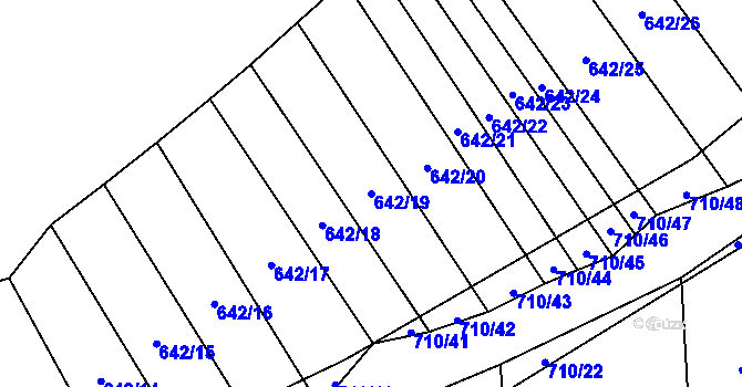 Parcela st. 642/19 v KÚ Zdislavice, Katastrální mapa