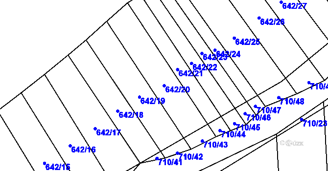 Parcela st. 642/20 v KÚ Zdislavice, Katastrální mapa