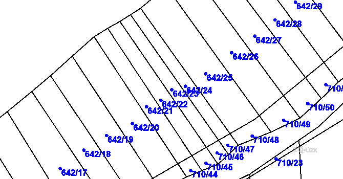 Parcela st. 642/23 v KÚ Zdislavice, Katastrální mapa