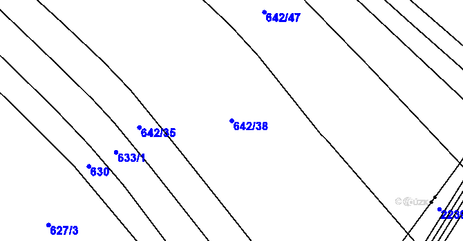 Parcela st. 642/38 v KÚ Zdislavice, Katastrální mapa