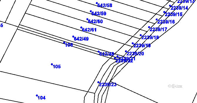Parcela st. 642/48 v KÚ Zdislavice, Katastrální mapa