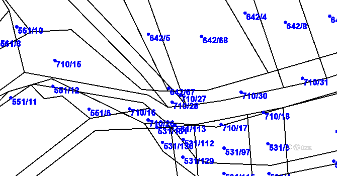 Parcela st. 642/67 v KÚ Zdislavice, Katastrální mapa