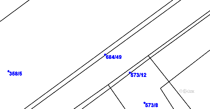 Parcela st. 684/49 v KÚ Zdislavice, Katastrální mapa