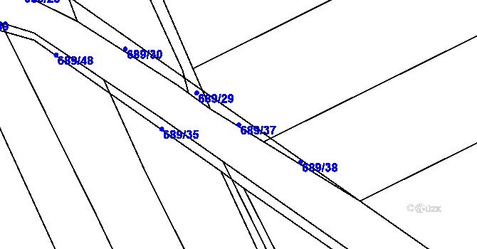 Parcela st. 689/37 v KÚ Zdislavice, Katastrální mapa