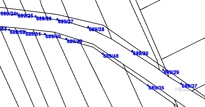 Parcela st. 689/48 v KÚ Zdislavice, Katastrální mapa