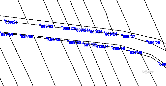 Parcela st. 689/52 v KÚ Zdislavice, Katastrální mapa