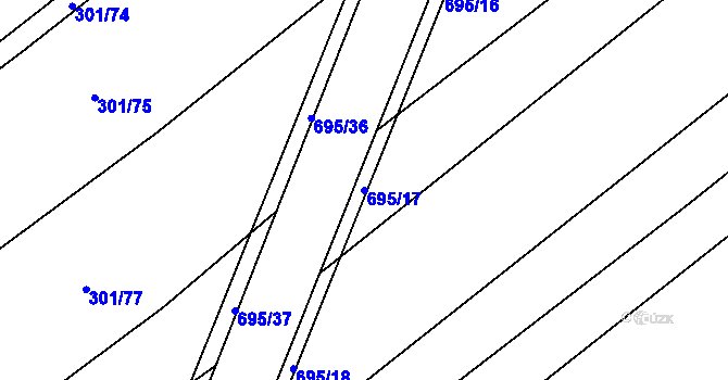 Parcela st. 695/17 v KÚ Zdislavice, Katastrální mapa