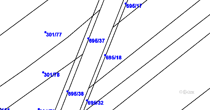 Parcela st. 695/18 v KÚ Zdislavice, Katastrální mapa