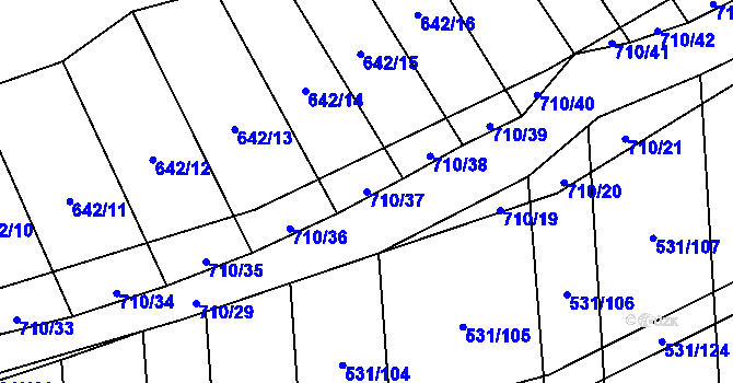 Parcela st. 710/37 v KÚ Zdislavice, Katastrální mapa