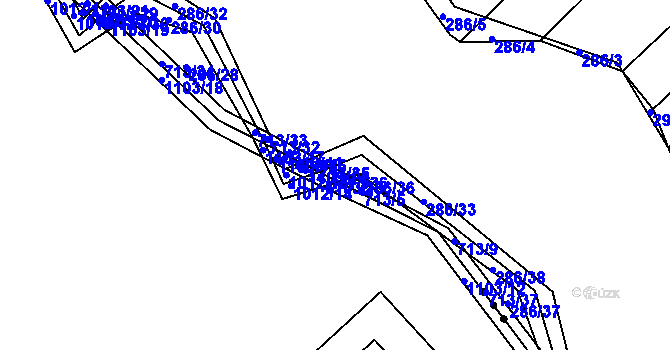 Parcela st. 713/36 v KÚ Zdislavice, Katastrální mapa