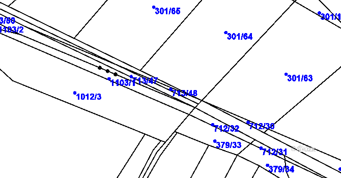 Parcela st. 713/48 v KÚ Zdislavice, Katastrální mapa