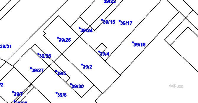 Parcela st. 39/4 v KÚ Troubsko, Katastrální mapa