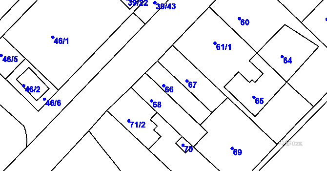 Parcela st. 66 v KÚ Troubsko, Katastrální mapa