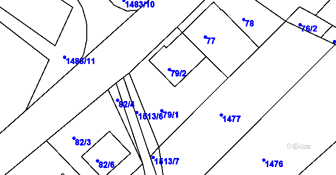 Parcela st. 79 v KÚ Troubsko, Katastrální mapa
