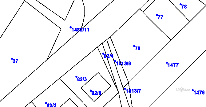 Parcela st. 82/4 v KÚ Troubsko, Katastrální mapa