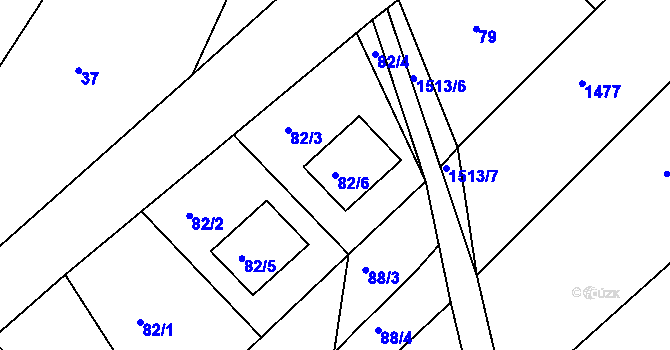 Parcela st. 82/6 v KÚ Troubsko, Katastrální mapa