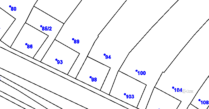 Parcela st. 94 v KÚ Troubsko, Katastrální mapa