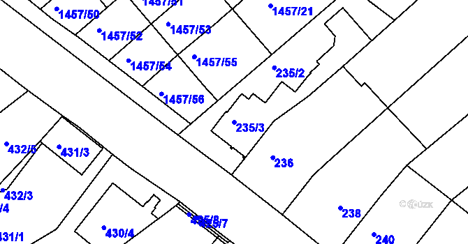 Parcela st. 235/3 v KÚ Troubsko, Katastrální mapa